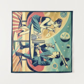 Martini Space Travel Posters Vliegtuigbemanning Wandkleed (Voorkant (horizontaal))