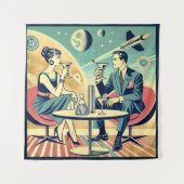 Martini Space Travel Posters Vliegtuigbemanning Wandkleed (Voorkant)