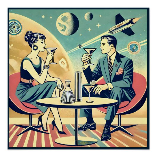 Martini Space Travel Posters Vluchtbemanning (Voorkant)