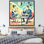 Martini Space Travel Posters Vluchtbemanning Canvas Afdruk (Insitu (Slaapkamer))