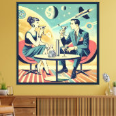 Martini Space Travel Posters Vluchtbemanning Canvas Afdruk (Insitu (Woonkamer))
