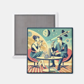 Martini Space Travel Posters Vluchtbemanning Magneet (Voorkant / Achterkant)
