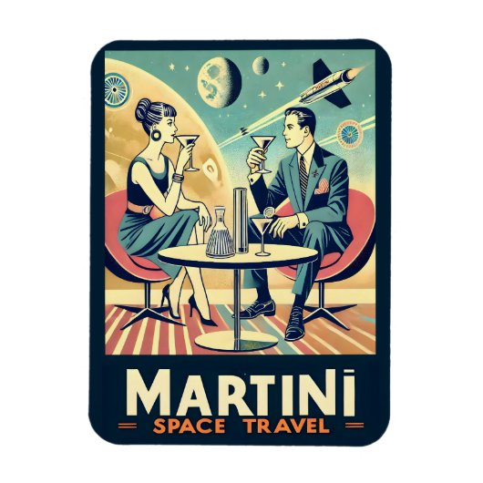 Martini Space Travel Posters Vluchtbemanning Magneet (Verticaal)