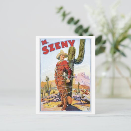 Martini Szeny ~  Cowboy Wonder Magic Act Briefkaart (Staand voorkant)