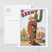Martini Szeny ~  Cowboy Wonder Magic Act Briefkaart (Voorkant / Achterkant)