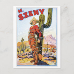 Martini Szeny ~ Cowboy Wonder Magic Act Briefkaart