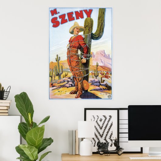 Martini Szeny ~ Cowboy Wonder Magic Act Poster (Thuiskantoor)