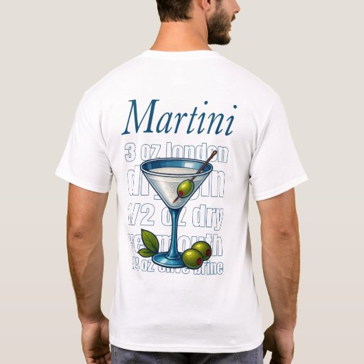 Martini T-Shirt – Classic Gin or Vodka Cocktail (Achterkant)