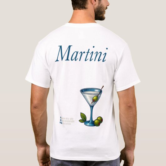 Martini T-Shirt – Classic Gin or Vodka Cocktail (Achterkant)