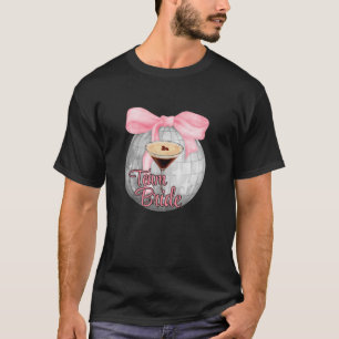 Martini Team Bruid Coquette Roze Bow Disco Ball Ba T-shirt