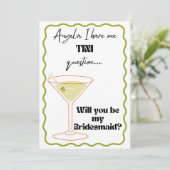 Martini-thema bruidsmeisje-voorstellen! kaart (Staand voorkant)