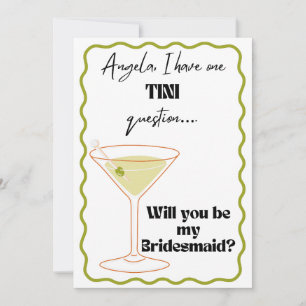 Martini-thema bruidsmeisje-voorstellen! kaart