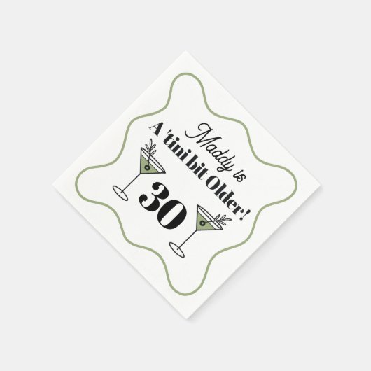 Martini-thema verjaardag servetten (Hoek)