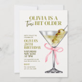 Martini thema verjaardag uitnodigen, een beetje ou kaart (Voorkant)