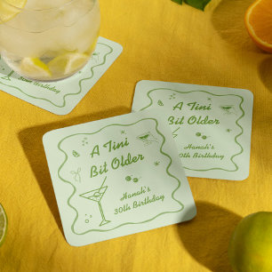 Martini thema Verjaardagsfeest Kartonnen Onderzetters