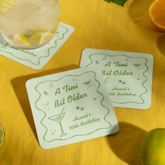 Martini thema Verjaardagsfeest Kartonnen Onderzetters