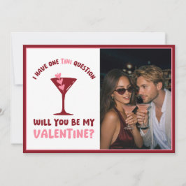 Martini Themed Valentine's Day - Modern Cute Chic Feestdagenkaart