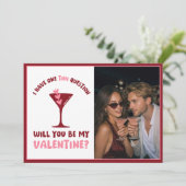 Martini Themed Valentine's Day - Modern Cute Chic Feestdagenkaart (Staand voorkant)