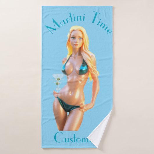 Martini tijd Bikini Babe Thunder_Cove  Badhanddoek (Badhanddoek)