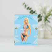 Martini tijd Bikini Babe Thunder_Cove  Briefkaart (Staand voorkant)