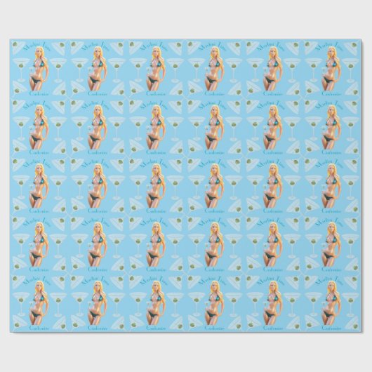 Martini tijd Bikini Babe Thunder_Cove Cadeaupapier (Vlak)