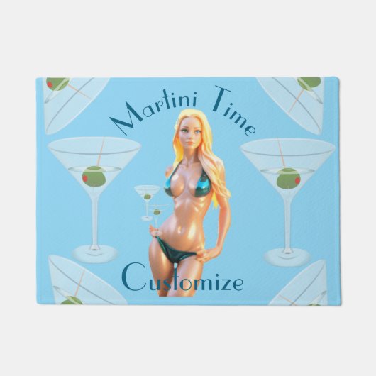 Martini tijd Bikini Babe Thunder_Cove  Deurmat (Voorkant)