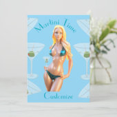 Martini tijd Bikini Babe Thunder_Cove Kaart (Staand voorkant)