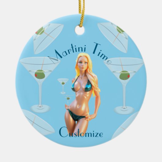 Martini tijd Bikini Babe Thunder_Cove  Keramisch Ornament (Voorkant)