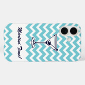 Martini tijd met blauw Chevron patroon Case-Mate iPhone Case (Achterkant (horizontaal))