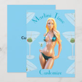 Martini time Bikini Babe Thunder_Cove  Kaart (Voorkant / Achterkant)