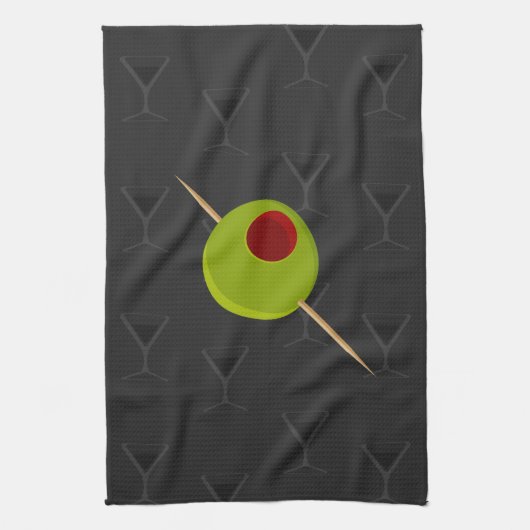 Martini Time Black Kitchen Towel Theedoek (Verticaal)