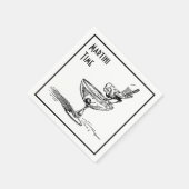 Martini Time Funny Bird op Cocktail Drink Retro Servet (Hoek)