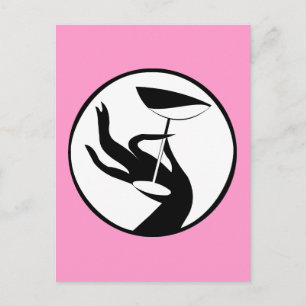 Martini Time High Mode Art Deco Design Briefkaart