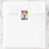 MARTINI TIME LEMON DROP PASTEL PRINT van Jill Ronde Sticker (Tas)