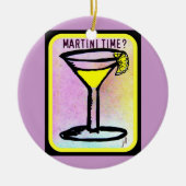 MARTINI TIME LEMON DROP PRINT KERAMISCH ORNAMENT (Voorkant)