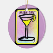 MARTINI TIME LEMON DROP PRINT KERAMISCH ORNAMENT (Links)