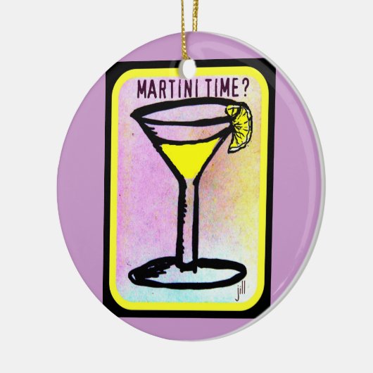 MARTINI TIME LEMON DROP PRINT KERAMISCH ORNAMENT (Links)