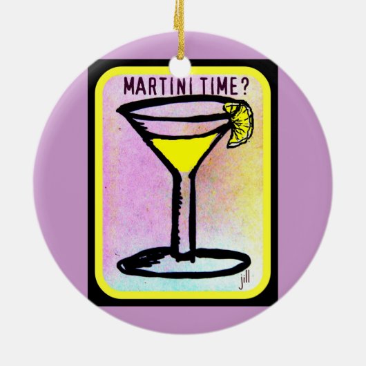 MARTINI TIME LEMON DROP PRINT KERAMISCH ORNAMENT (Achterkant)
