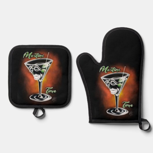 Martini Time Ovenwant & Pannenlap Set (Voorkant)