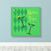 Martini Time [Retro Style] Canvas Afdruk (Insitu (Houten vloer))