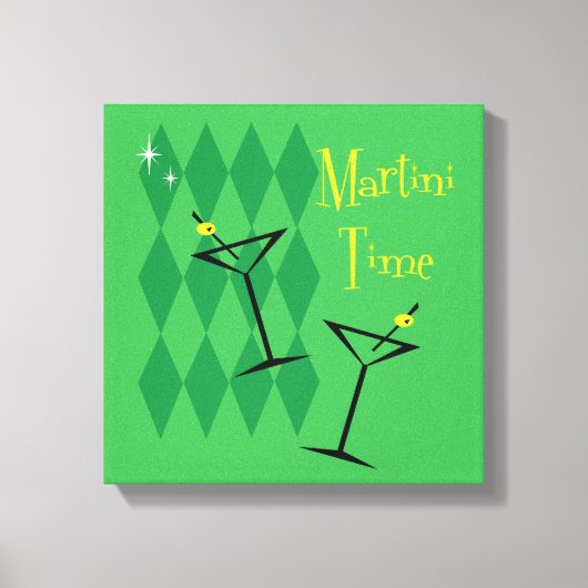 Martini Time [Retro Style] Canvas Afdruk (Voorkant)