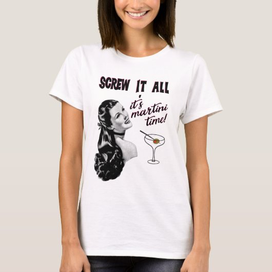 Martini Time (zwart) T-shirt (Voorkant)