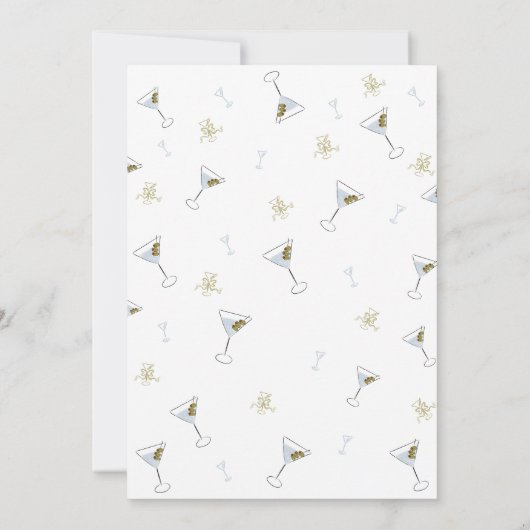 Martini Tini Beetje Ouder Volwassene Verjaardag Ui Kaart (Achterkant)