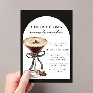 Martini Tini Bit Closer Streep Bruidsuitnodiging Acryl Uitnodigingen