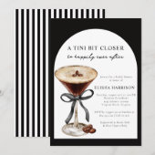 Martini Tini Bit Closer Streep Bruidsuitnodiging Kaart (Voorkant / Achterkant)