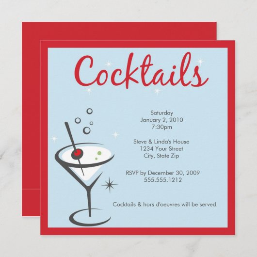 Martini uitnodiging (Voorkant / Achterkant)