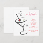 martini-uitnodiging kaart (Voorkant / Achterkant)