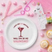  Martini Valentine Chic & Trendy Galentines Day Papieren Bordje (Feest)