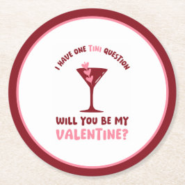  Martini Valentine Chic & Trendy Galentines Day Ronde Kartonnen Onderzetter