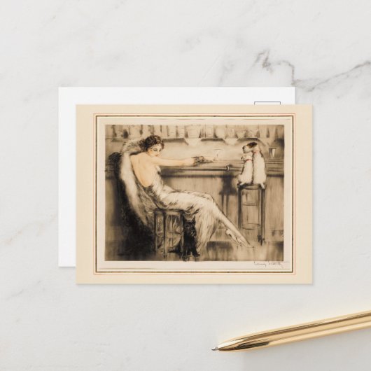 Martini van Louis Icart Briefkaart (Voorkant / Achterkant in situ)